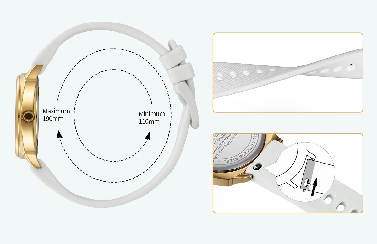 BERNY Damen-Armbanduhr, leuchtend, lässig, schlicht, Damen-Quarzuhr, S/S, weiches Silikonarmband, leicht ablesbar, modische Damen-Armbanduhr – Detail 5