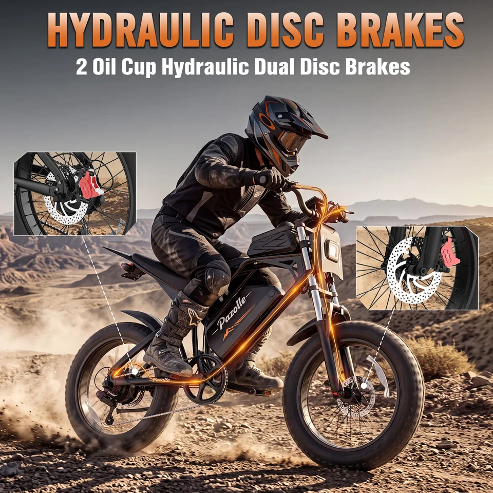 Peak 2000W Electric Dirt Bike for Adults 37MPH 52/25Ah Battery Hydraulic Brake Full Suspension Electric Motorcycle image 7
