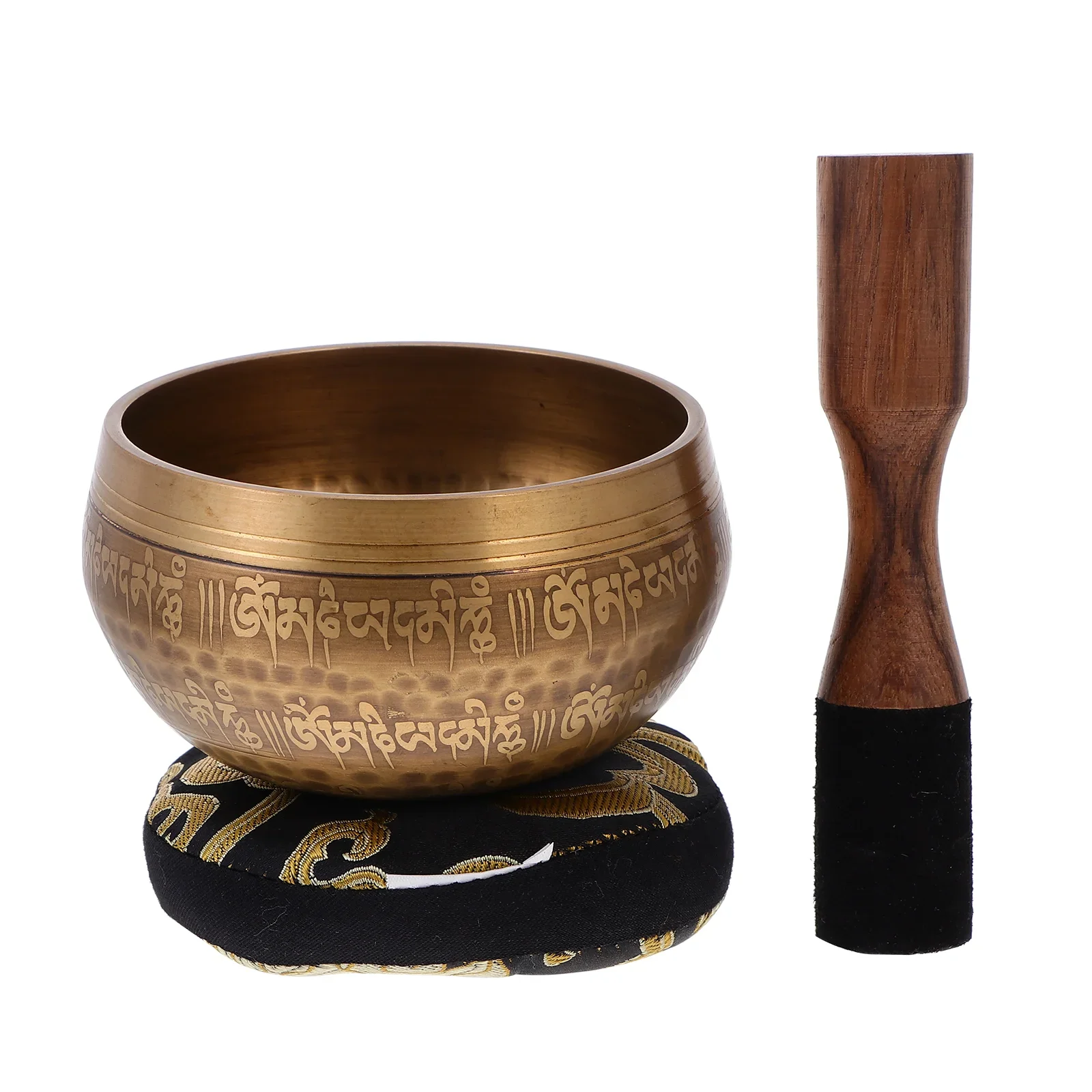 Tibetan Singing Bowl for Meditation Sound Bowl Gift Set Healingchakra Copper Spiritual Crystal Water Yoga Prayer Snack Alms Holy