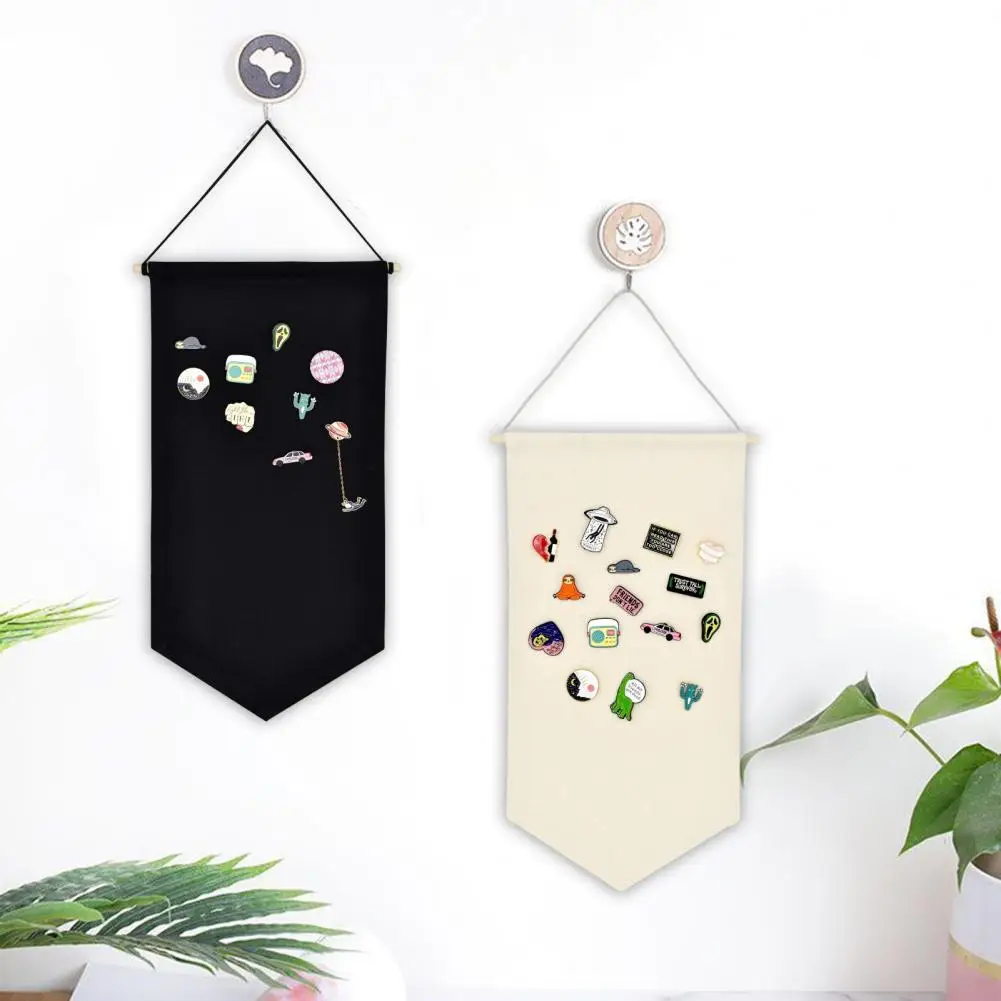 2Pcs Wall Display Banner Flag Hanging Brooch Pin Organizer Badge Storage Holder DIY Flags Banners Brooch Storage Display Holder