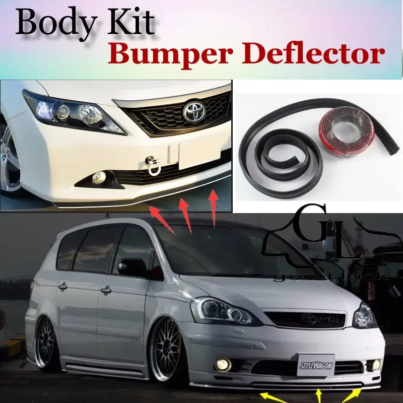 For TOYOTA Ipsum Picnic SportsVan Avensis Verso Front Bumper Lip / Spoiler  Scratch Proof Adhesive / Body Kit / Strip Skirt