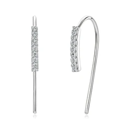 IOGOU1.3mm Moissanite Diamond U-Shaped Hook Earrings Girls 925 Sterling Silver Original Simple Unique 2024 New In Trend Jewelry