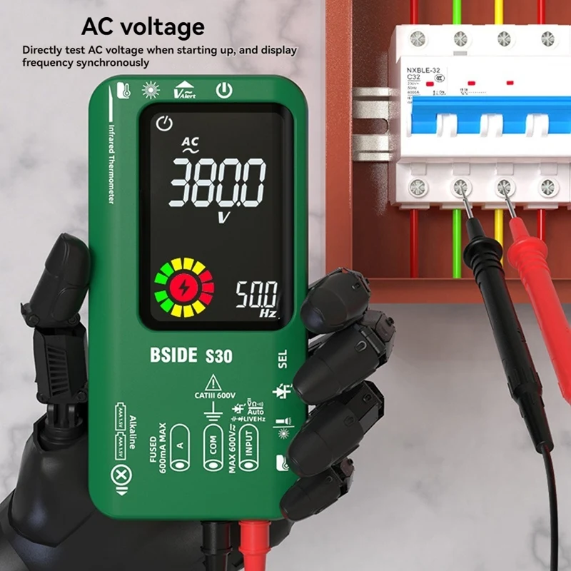 BSIDE Digital Multimeter Infrared Temperature 15V Diode LED Rechargeable Smart Multimeter DMM C