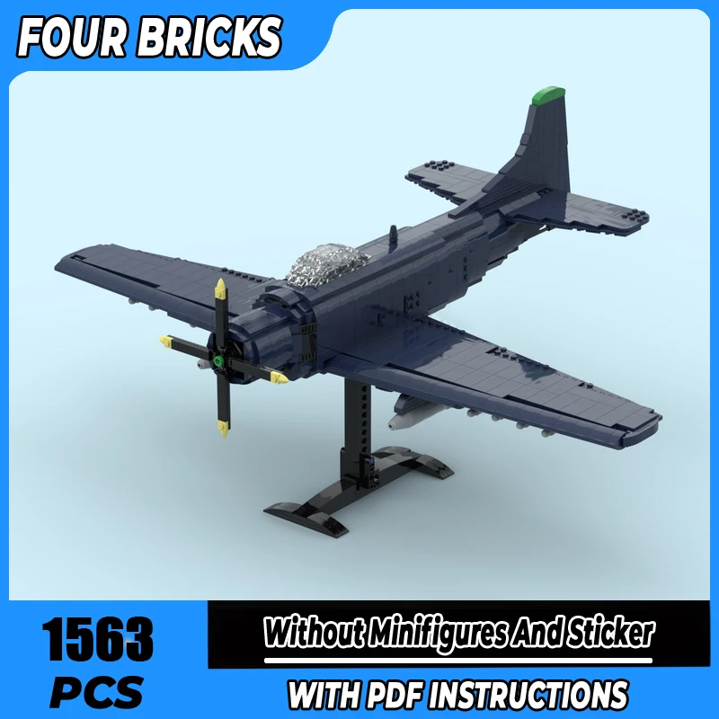 

Fighter Jets Moc Bricks ВМС США AD-2 Skyraider Технология Модульные строительные блоки Модель Подарок Рождественская игрушка Набор «сделай сам» Сборка!
