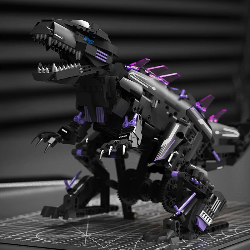 Novo t1101 1000 pçs técnico mecânico besta blocos de construção modelo dinossauro tijolos montagem brinquedos diy para crianças presente conjunto