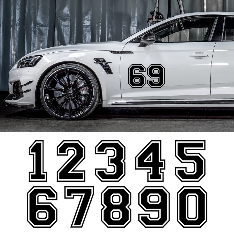 

1PCS Numbers 0123456789 Helmet Racing Vinyl Decals Motorcycle Accessories Car Stickers Waterprool PVC