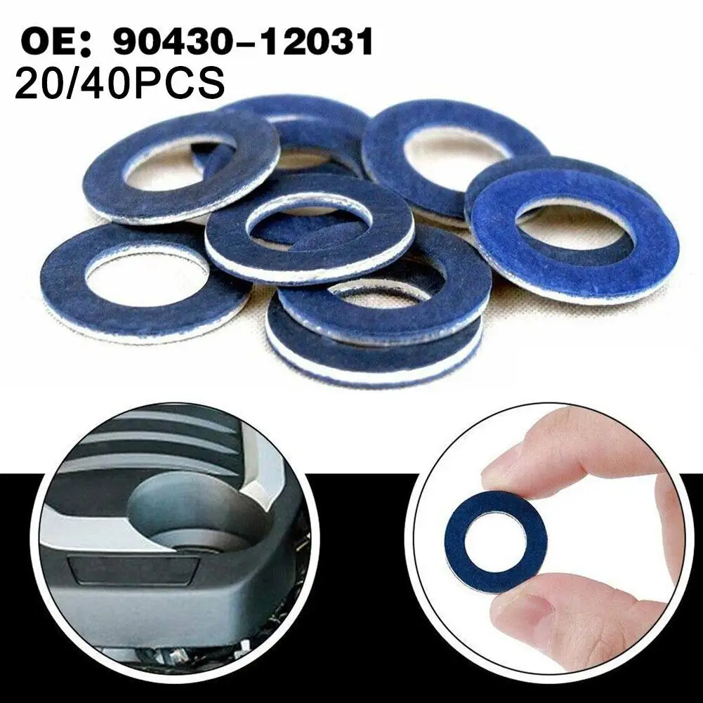 

40pcs 12mm Hole Nut Seal Oil Pan Oil Drain Screw Gasket Washer Suitable For TOYOTA/Toyota 90430-12031 90341-12012 L0C7