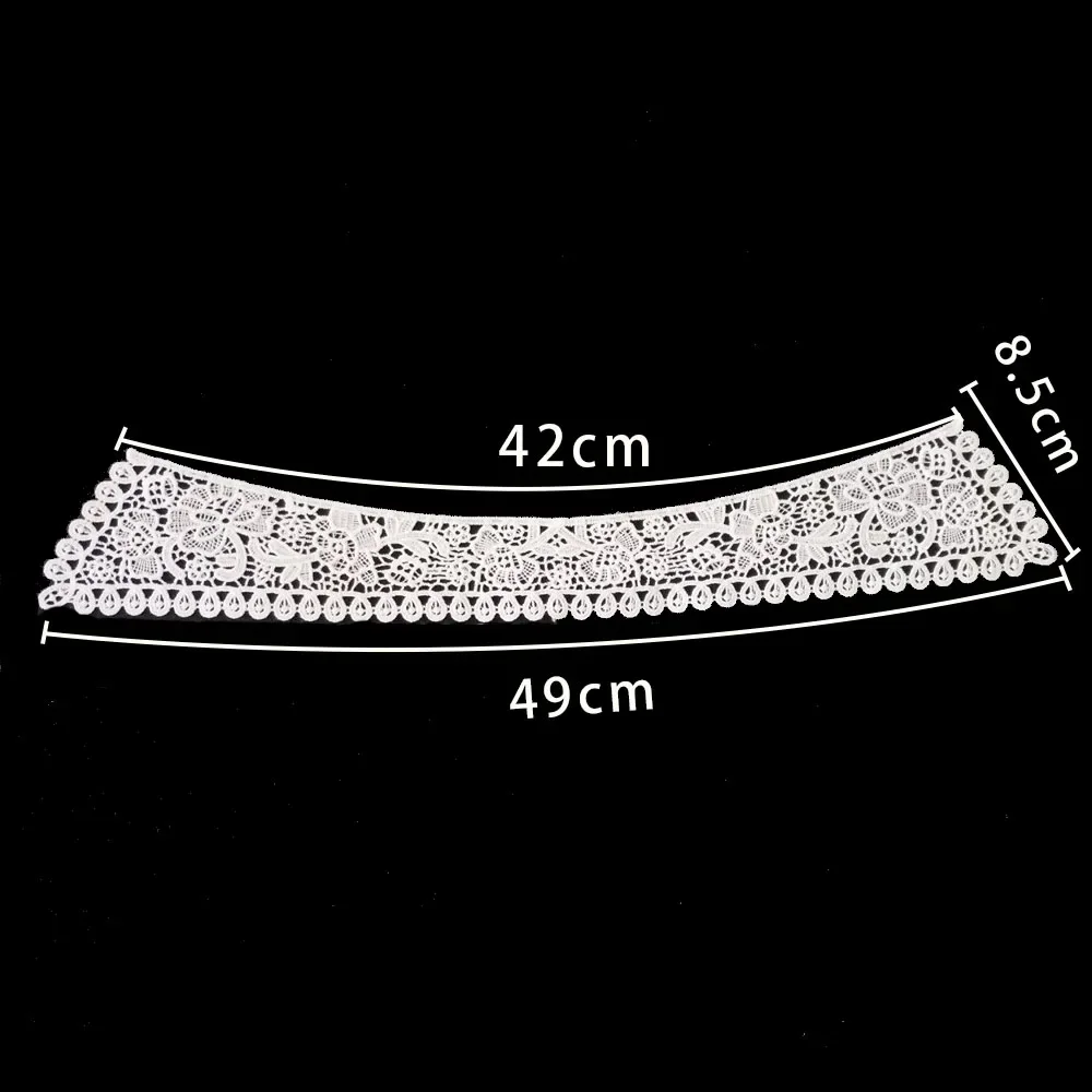 Black and white embroidery hollowed out Single collar long style sewing lace wholesale sales of 1-10 pieces of accessories