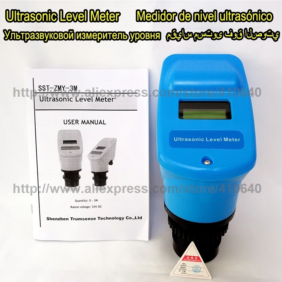 FABRIEK LEVERING 3 meter DC 24 V 4 tot 20mA Geïntegreerde echografie Waterniveaumeter Materiaalhoeveelheidsmonitor Ultrasone meter