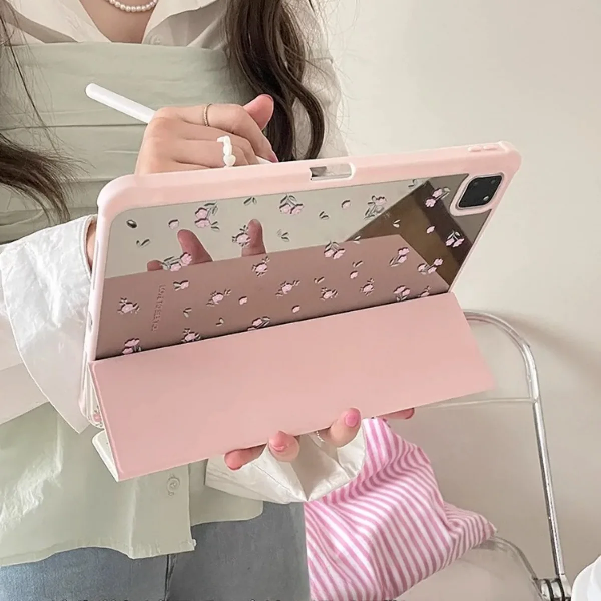 Full Screen Flower Tablet Case For iPad Pro 11 12.9 13 M2 M4 M3 Case 9.7 10.2 5th 6th 7/8/9 10th 11th 12th case Air 4 5 6 Cover