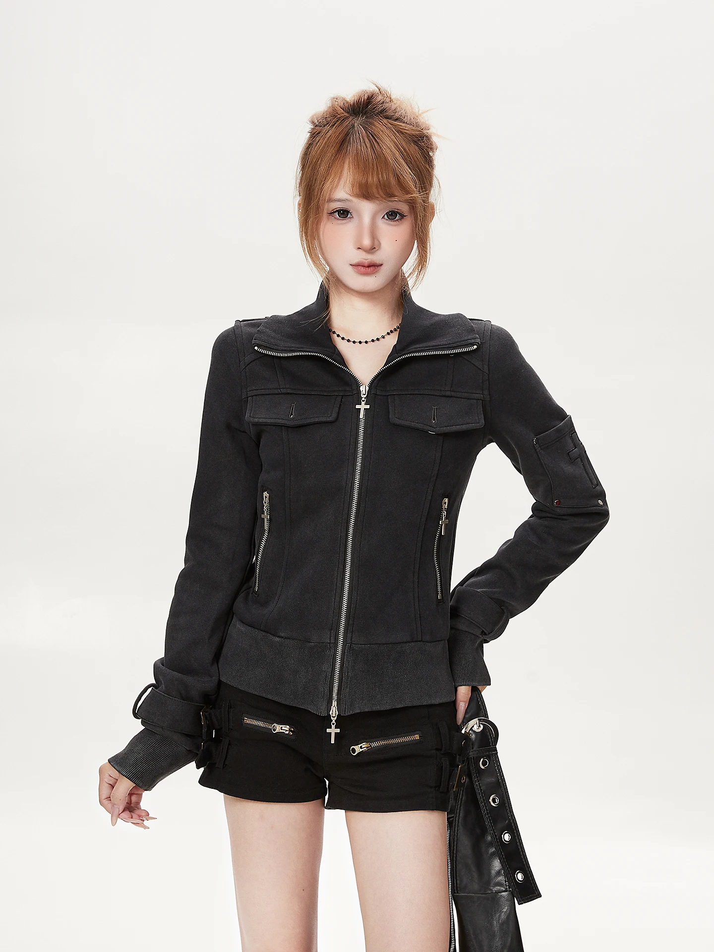 Chaqueta de Trabajo Negra con - Women'S Fashion Utility Jacket reseña y precio