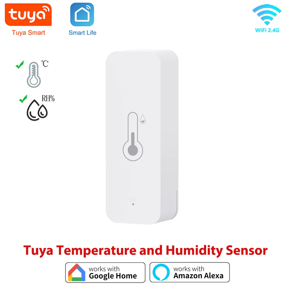 Tuya WiFi Temperature Humidity Sensor Indoor Thermometer Hygrometer SmartLife APP Remote Control Works With Alexa Google Home