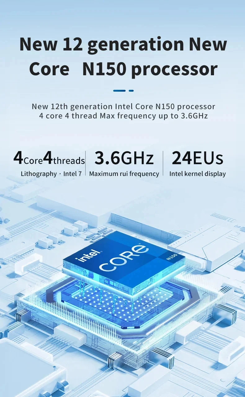 BitPC ZX05 Twin Lake N150 Mini PC Stick DDR5 12GB 256GB NVME SSD WIFI BT5.2 Windows 11 pro 4K 1000M Desktop Gaming Computer
