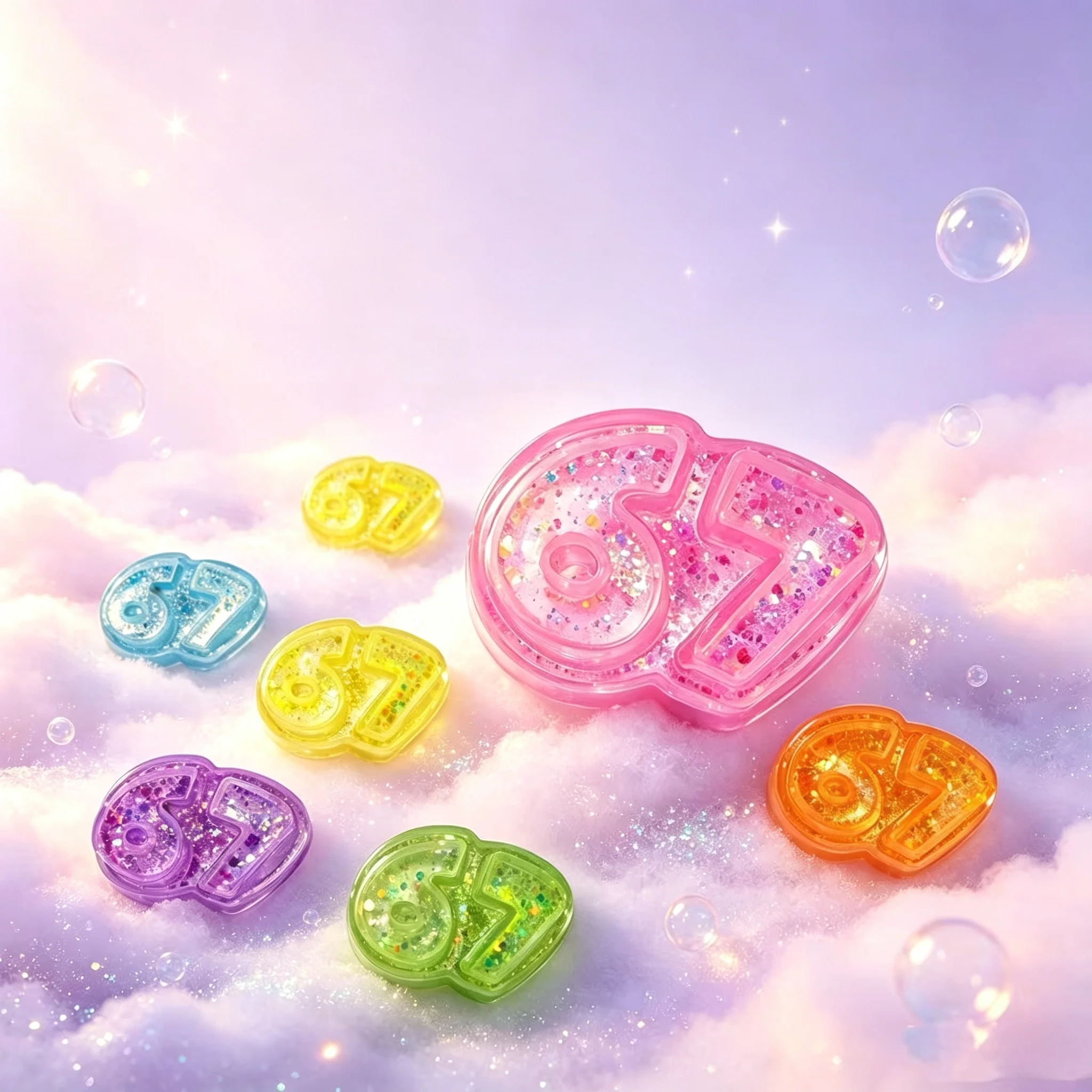 `Transparent Glitter Number Squishy Toy, Quicksand Squeeze Fidget Ornament, Cute Stress Relief Sensory Toy, Birthday Party Favor