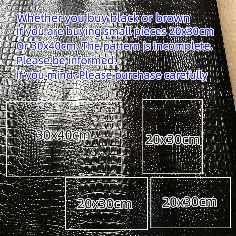 1mm Black/Brown Alligator Cowhide. First Layer Leather. Real Leather Fabric. Handmade DIY For Styling Bags. Full-Sheet Cutting