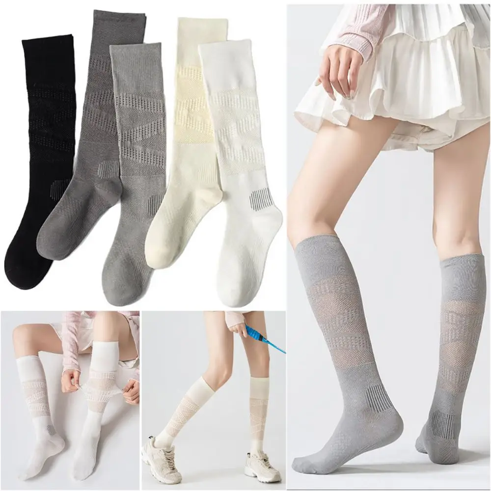 Multicolor Sports Stocking Cottoon Ultra-thin Pressure Calf Socks Sports Support Sweat Absorbing Mesh Long Socks
