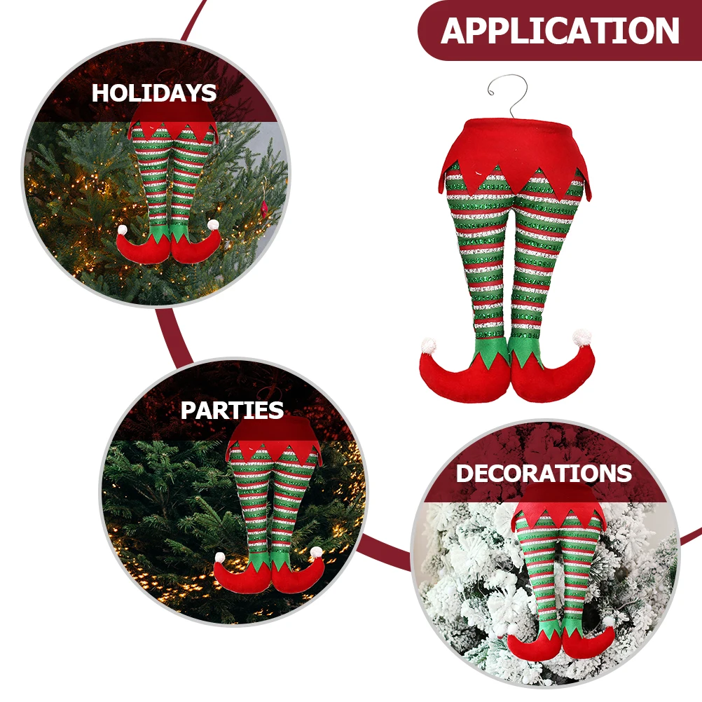 

Elf Pendant Leg Christmas Tree Topper Legs Decorative Xmas Ornaments Decorations