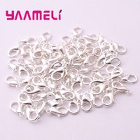 Free Shipping 100pcs Solid 925 Sterling Silver Jewelry Findings Lobster Clasp Hooks For Necklace Bracelet Accessories