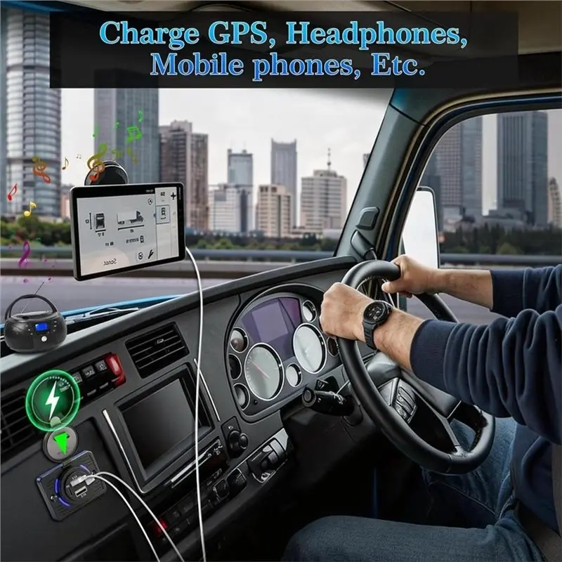 Dual USB C PD& A QC Fast Charging 4 Port 12V USB Outlet Wall Mount 2Pcs For Vehicles Trucks Boat Marine