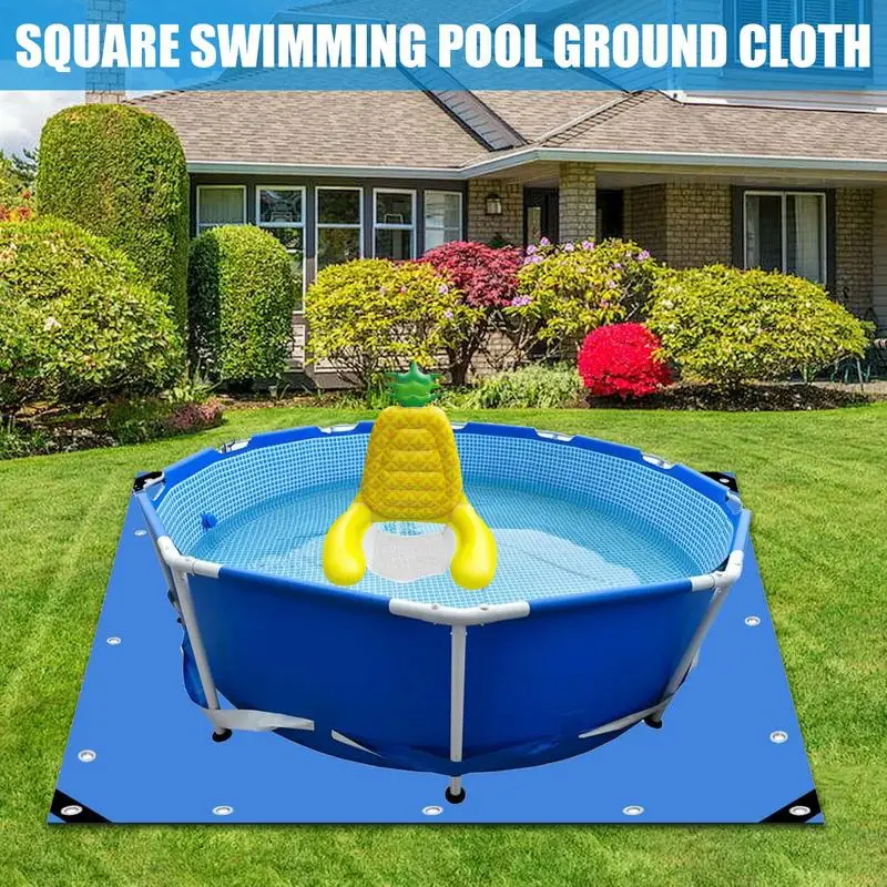 

Aboveground Pool Ground Pad Swimming Pool Floor Cloth 12Ft/15Ft Square Aboveground Pool Blanket Heavy-Duty Under Pool Mat