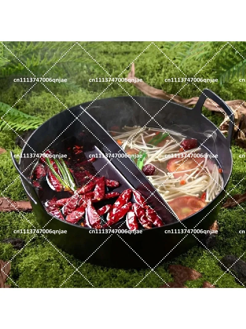 Commercial Wrought Iron Hot Pot Pan for Mountain Wind Cooking