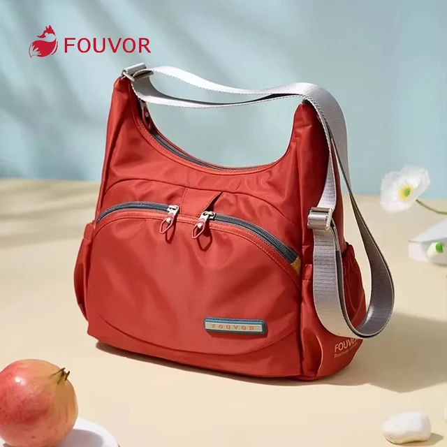 Fouvor Damska torba na ramię 2025 Trend Nylon Crossbody Bags New Fashion Duża wysokiej jakości torebka damska Half Moon Bag 2587-05