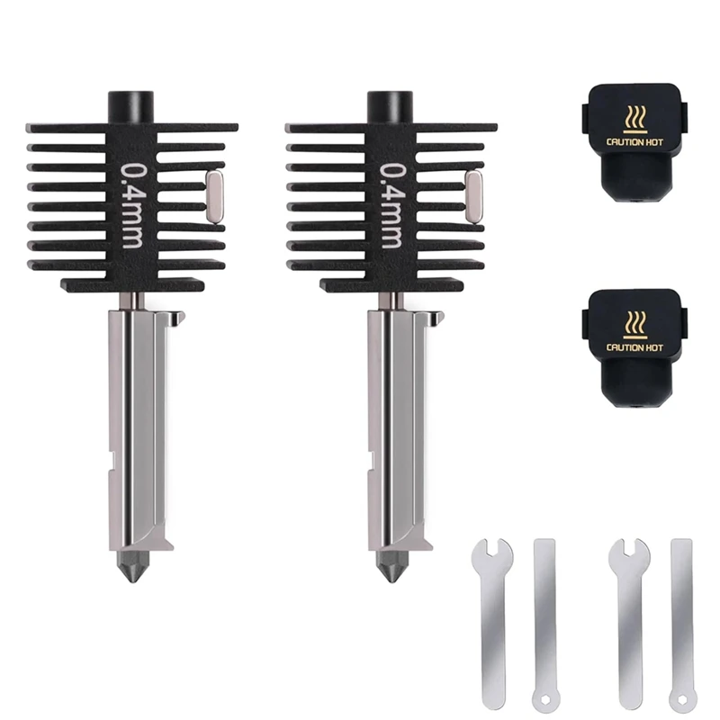 

2 шт. A1 Mini Upgrade Hotend Kit, 3D-принтер, комплект нагревательных блоков Hot End с насадкой из закаленной стали толщиной 0,4 мм