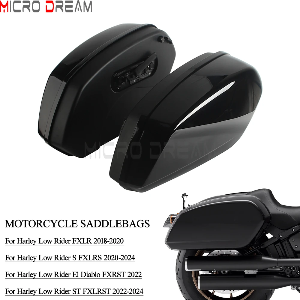 Motorcycle Side Saddlebags w/Docking Kit For Harley Softail Low Rider S ST FXLR FXLRS FXLRST FXRST 18-24 Saddle Bags Luggage Box