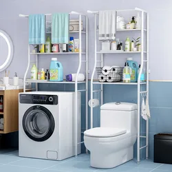 Bathroom shelving Floor-to-ceiling toilet stand Shelf Washroom perforation-free washing machine storage rack Basin storage rack