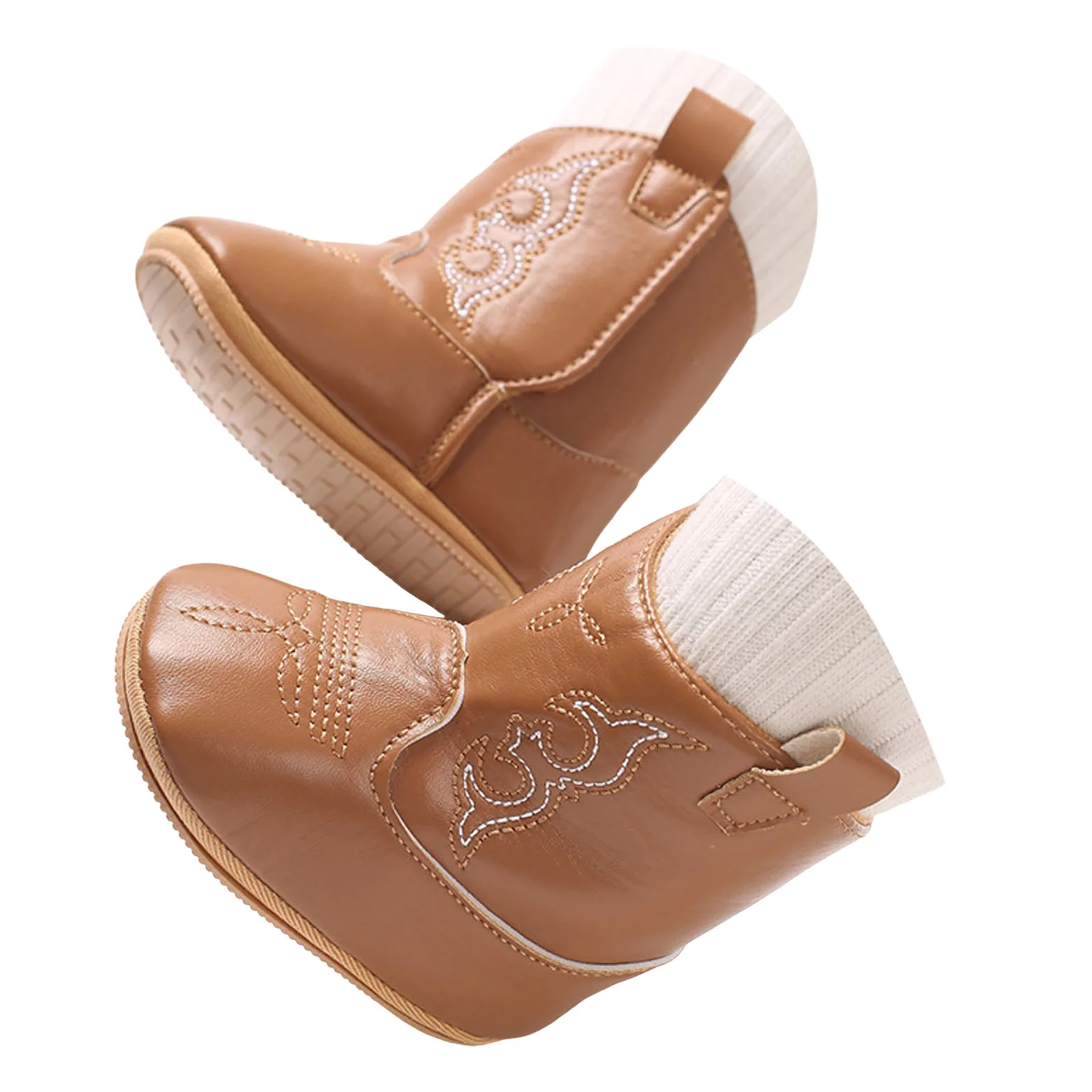 

Baby Boy Booties Baby Boots Cute Soft Non Slip Sole Fashionable Newborn Walking Toddler Cowboy Boots for Boys