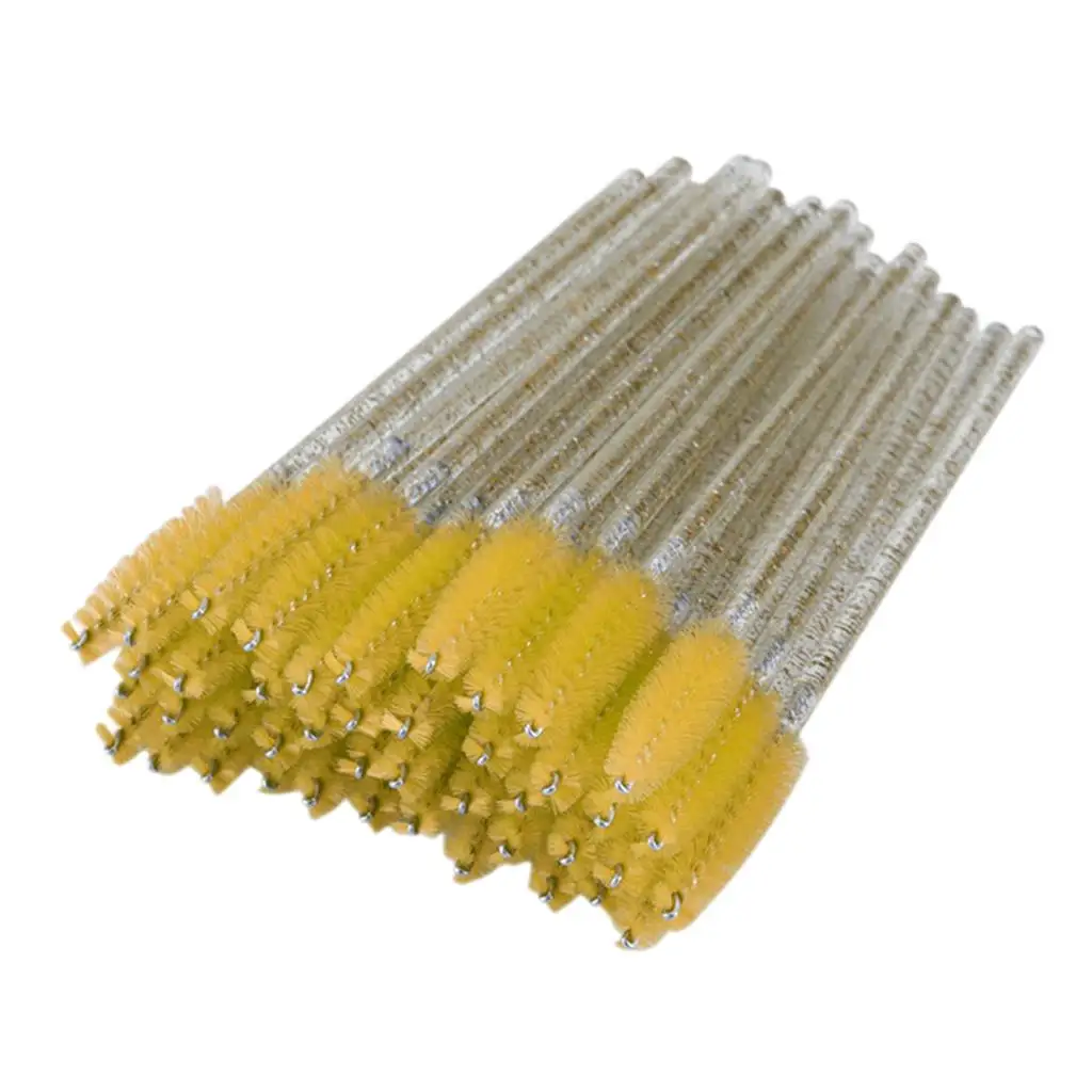 50 cepillos desechables para extensión de pestañas, aplicadores de rímel de nailon suave para maquillaje de ojos y limpieza de pestañas