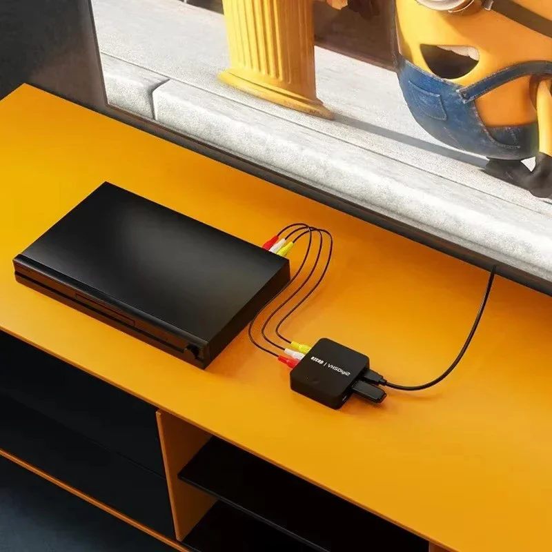 3RCA AV Recorder VHS Digitizer Old Video Cassette Camcorder Video Capture Card To USB Flash Drive U Disk HDMI Loop , No Need PC