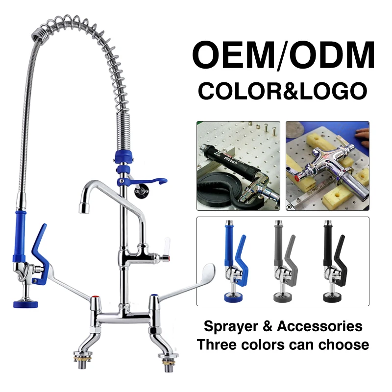 

Motion Sensor TapHigh Quality Classic Commercial Kitchen Mixer Sink Faucet With European Design Dual Handle Deck Mounted 2 Holes