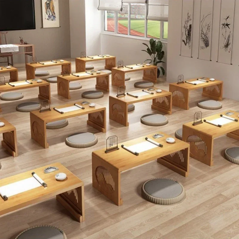 Bay window table Chinese-style Sinology table Free installation Student calligraphy table Zen sitting low table Tatami tea table