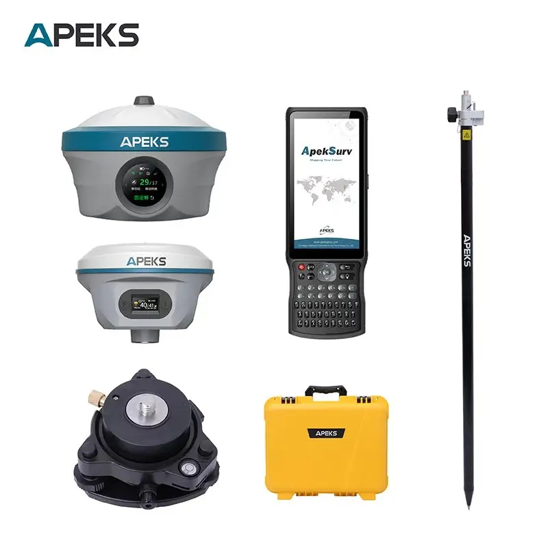 Apeks Max5 GPS Surveying Equipment Super Base Station GNSS RTK Receiver 1.39-Inch HD Touchscreen 1408 Channels 32GB Storage IP68