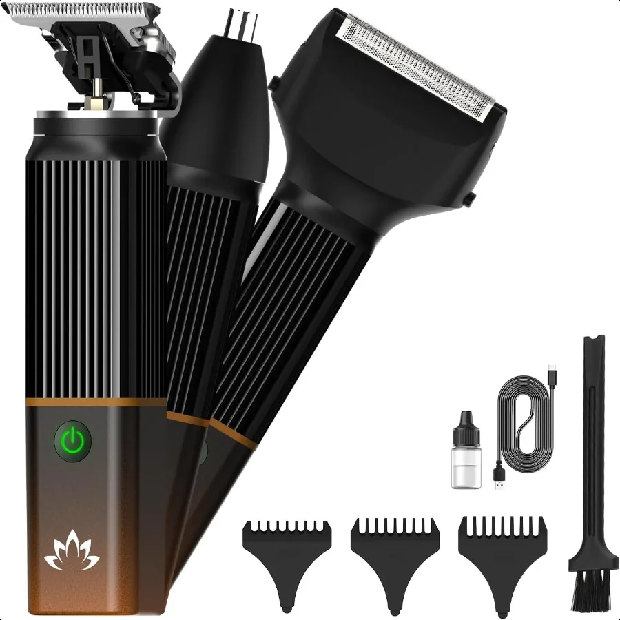 

Hair Clippers for Men TBlade Trimmer Electric Shaver Razor Nose Hair Trimmer SetBeard Grooming Kit 3 in 1 for Nose Ear Body Fac