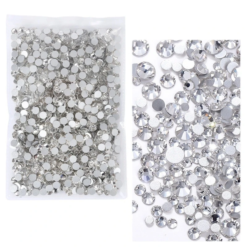 Multi Color Glass Hotfix Rhinestones SS4-SS20 Flatback Crystal Rhinestone for Nail Art Sewing Fabric Decoration Crafts