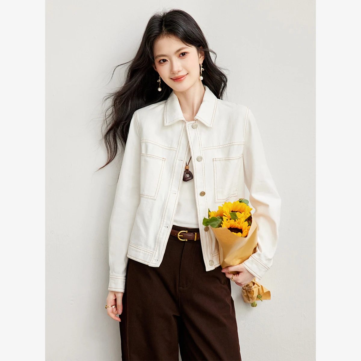 VIMLY Blouson en jean blanc ca - Winter Clothing Trends 2026 avis et prix