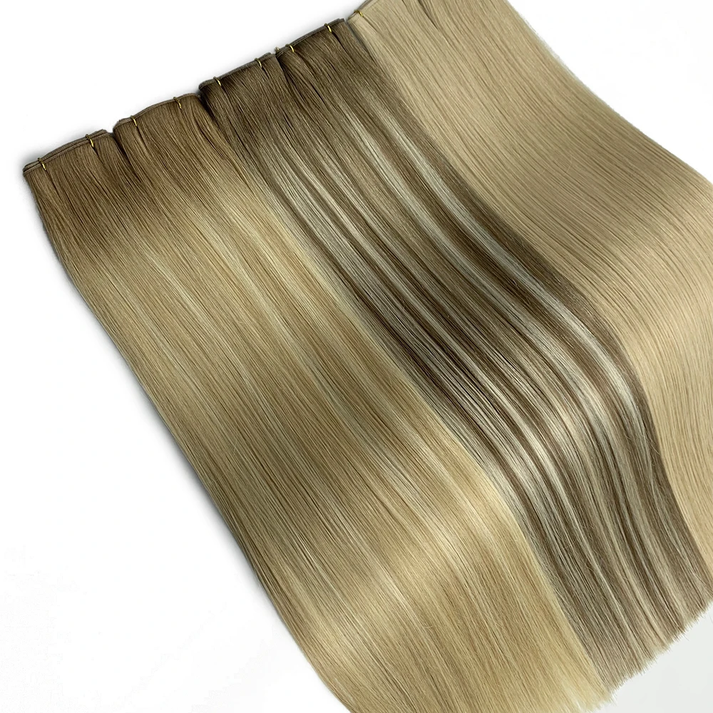 New Trend Genius Weft Hair Extensions 50g Virgin Hair Cuticle Aligned Can Be Cut Hand Tied Weft Genius Wefts in Stock