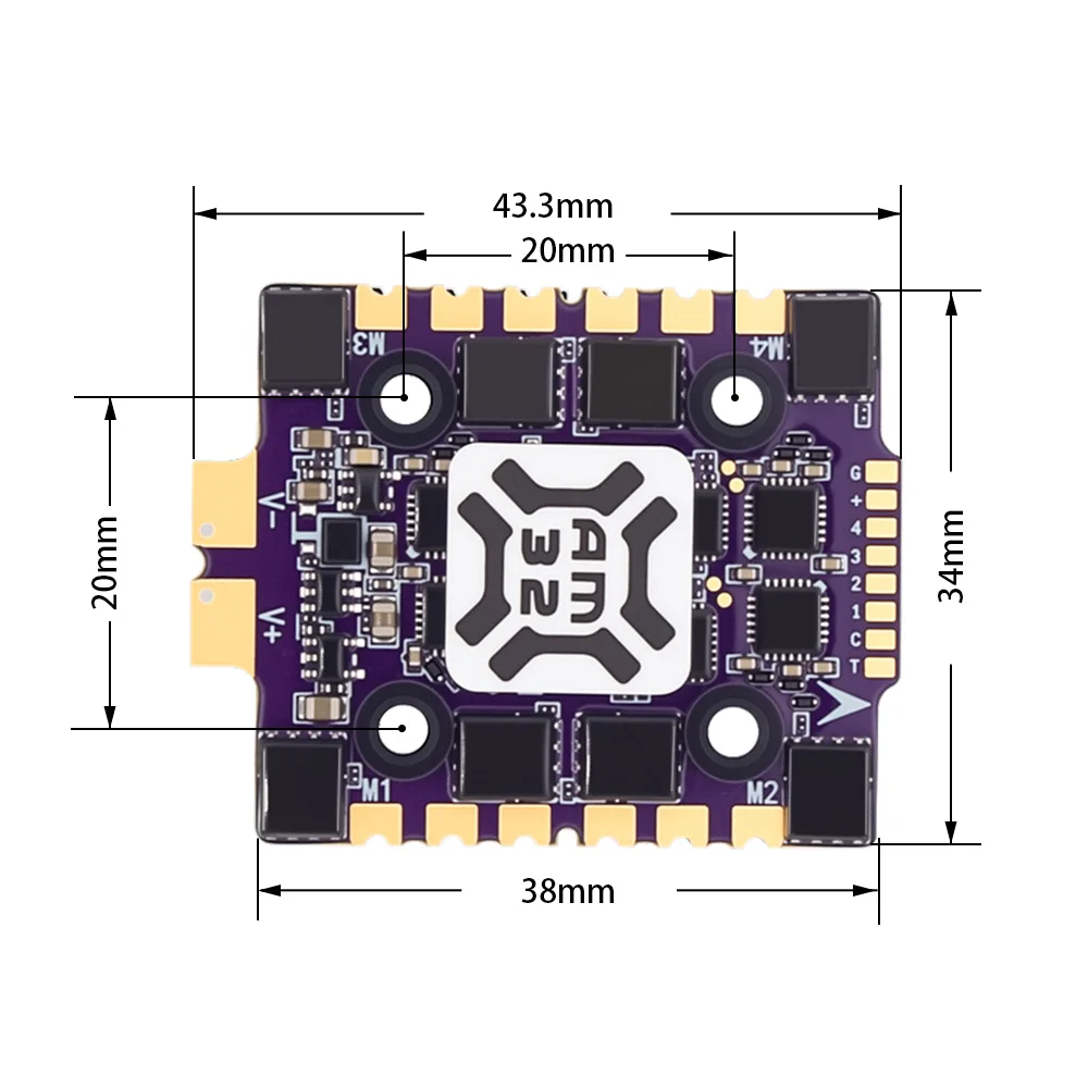 Flycolor RC 60A ESC Raptor5 G2 Mini AM32 60A ESC 3-6S Lipo 20x20mm M3 admite todos los señales digitales Dshot para Drones RC FPV
