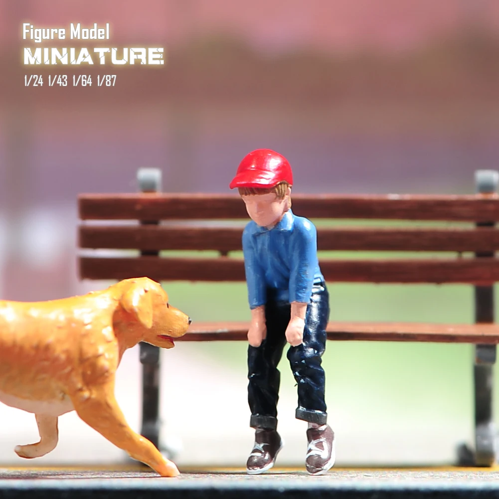

Miniature Figure 1/87 1/64 1/43 1/24 1/18 Male Boy Model Props Creative Photography Display Collection Decoration