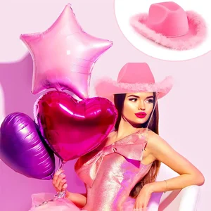 Cowboy hat of serapil, crown of serapil, western cowboy hat, birthday, girl, pink cowboy hat, wedding, single farewell, dress accessories 8 Main Sales Chapeu Cowboy Rosa - №5