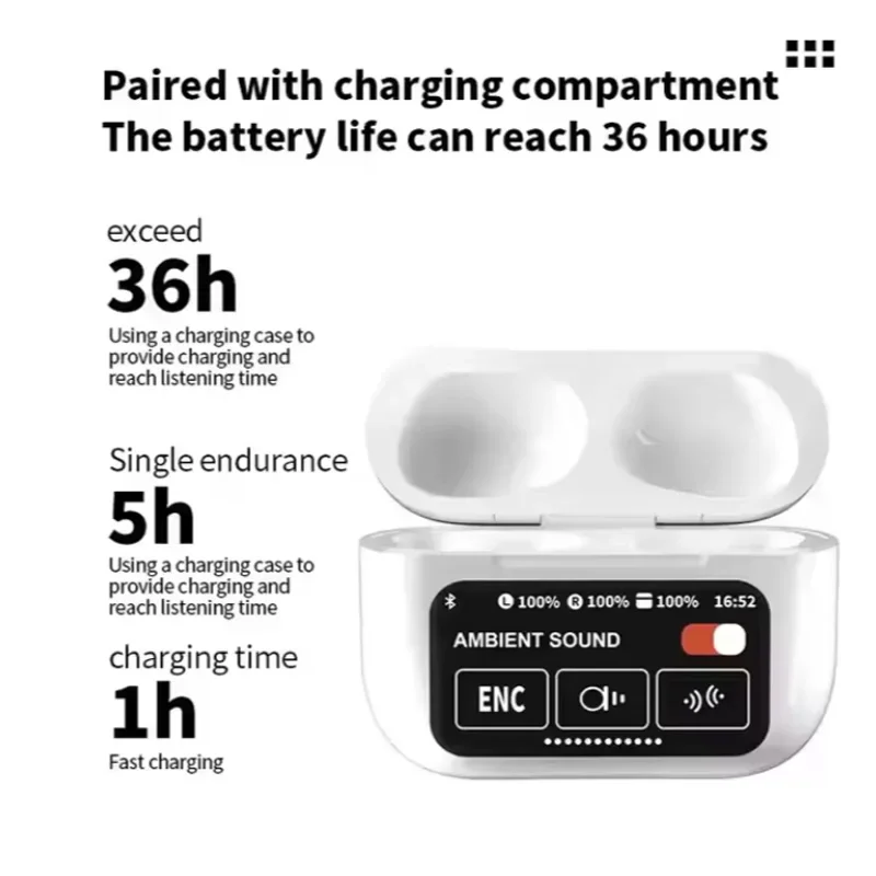 GEFENIS A12PRO Bluetooth Headphones With Built-in Microphone, Featuring Waterproof Function And Equipped With LED Display Screen