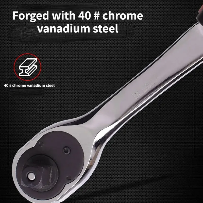 Deli Ratchet Wrench Set Professional Tool Car Repair Vehicle Workshop Maintenan72-Tooth Adjustable Socket Ratcheting Spanner Se