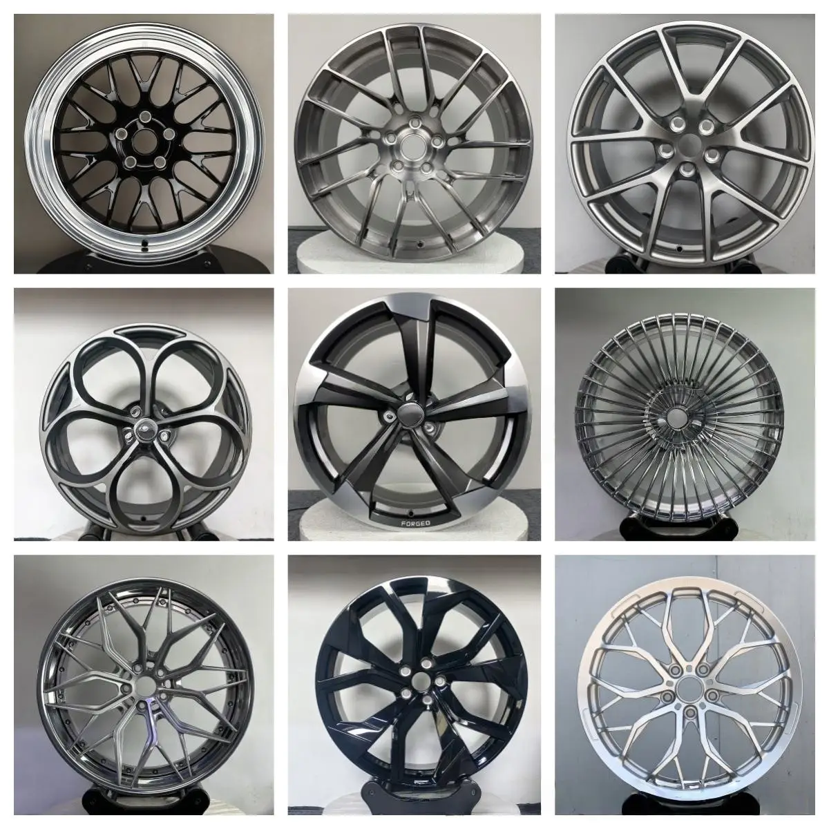 18-19 Inch Star Style 3-Piece Polished Edge Low-profile Custom Stance Forged Wheel Rims