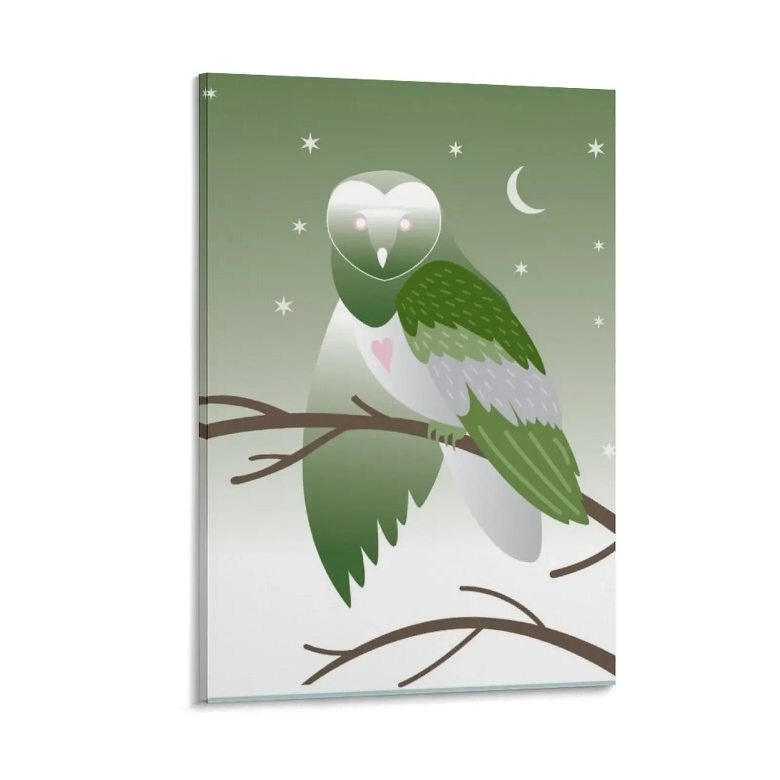 

Green Owl Canvas Painting home decor interior room decoration accessories wall art canvas painting