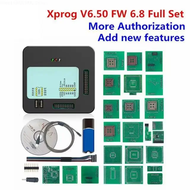 

Высококачественный программатор XProg-M V6.50/6.26/6.12 Xprog 5.84/5.55 для чип-тюнинга автомобильных ЭБУ с полным комплектом адаптеров и USB-донглом
