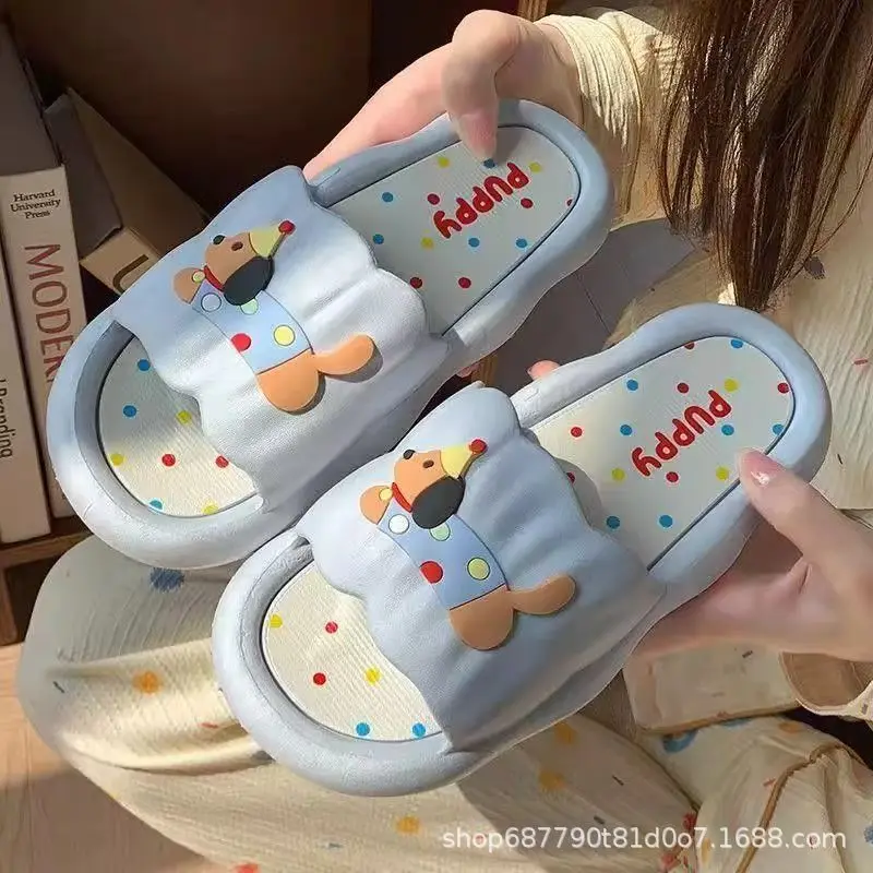 Cartoon Hot Dog Slippers for Women Soft Anti-Slide Indoor Outdoor Summer Sandals, Cute Couple Home Shoes