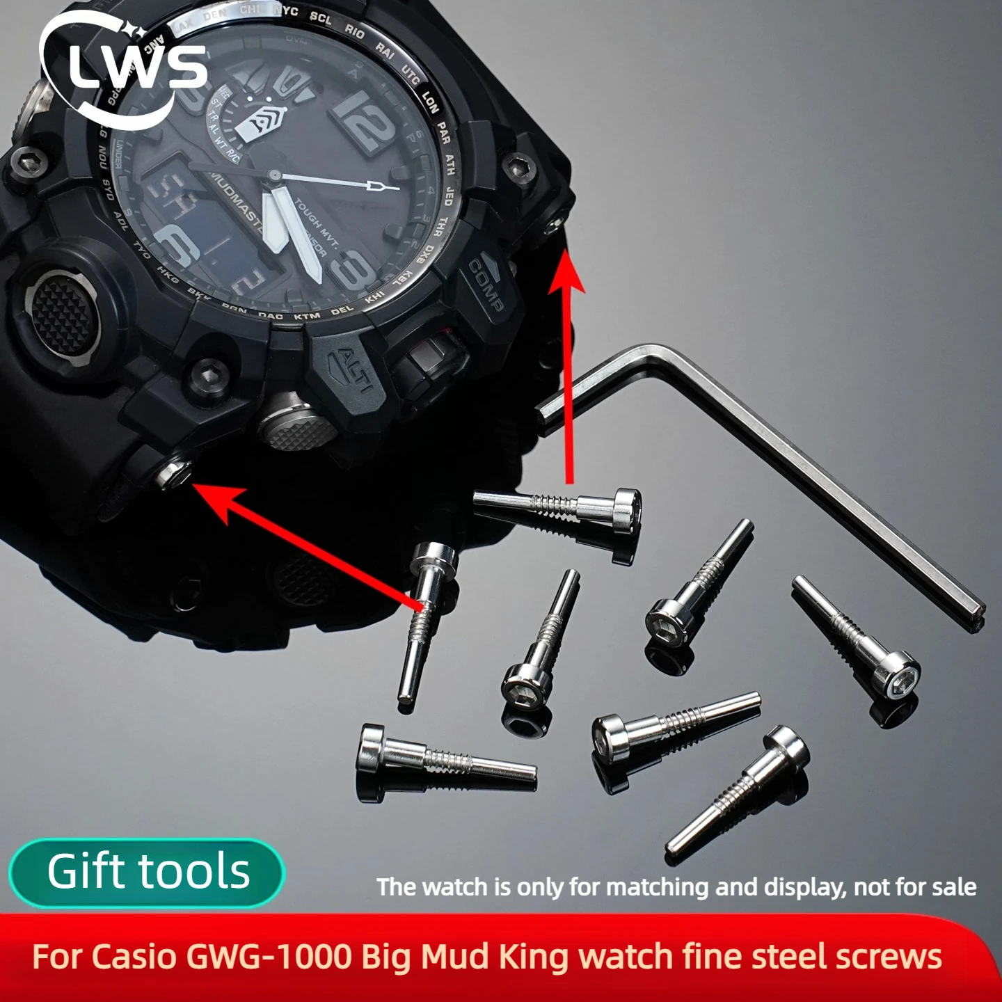 GWG 1000 watch Side Metal Screws For Casio G-SHOCK GWG-1000 Big Mud King Series Case and strap Connecting fixing steel screws