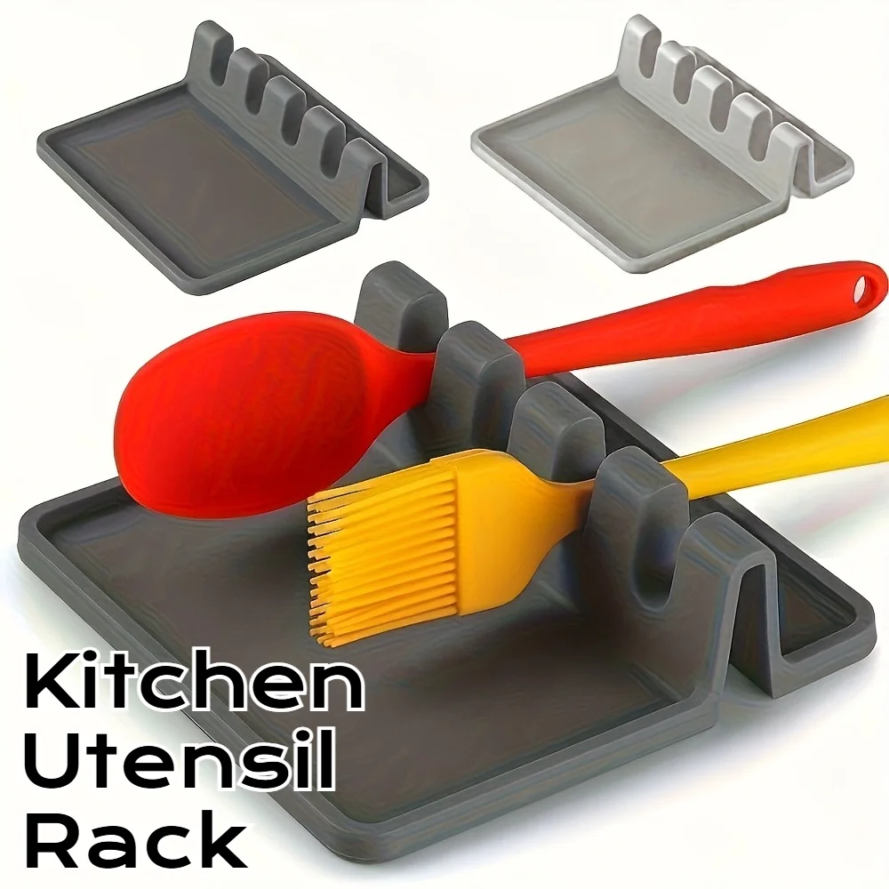 Suporte de Silicone para Utensílios de Cozinha, Tapete de Secagem para Talheres, Suporte Multifuncional Antiderrapante para Colheres, Hashis e Espátulas